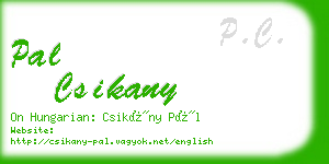 pal csikany business card